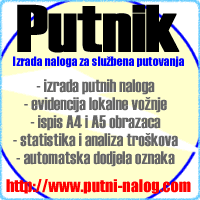 Evidencija putnih naloga i lokvožnje, statistika, analiza troškova, izrada i ispis putnih naloga - PUTNIK